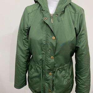 Copper Key Forest Green Utility Jacket with Gold Accents